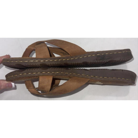 Born Gorpcore Classic Leather Designer Minimalist Flip Flops Thong Sandals 8/39 - Picture 6 of 11